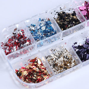 12 Pack Nail Art Foil Paper