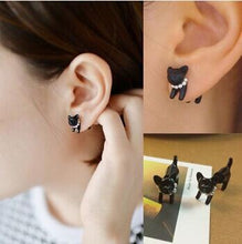 Load image into Gallery viewer, Black Cat - Stud Earrings
