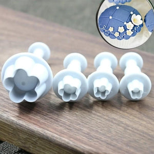 4 Piece Set - Plum Flower Shape Pastry Decorating Tools