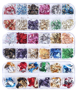 12 Pack Nail Art Foil Paper