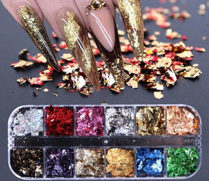 12 Pack Nail Art Foil Paper